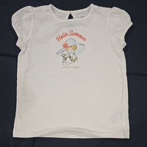 Janie and Jack Cream Tee with Summer Graphic